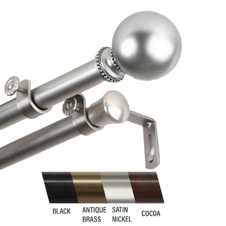 Central Design Julian 0.81 in. Double Curtain Rod, 28-48 in. - Satin Nickel CE436846